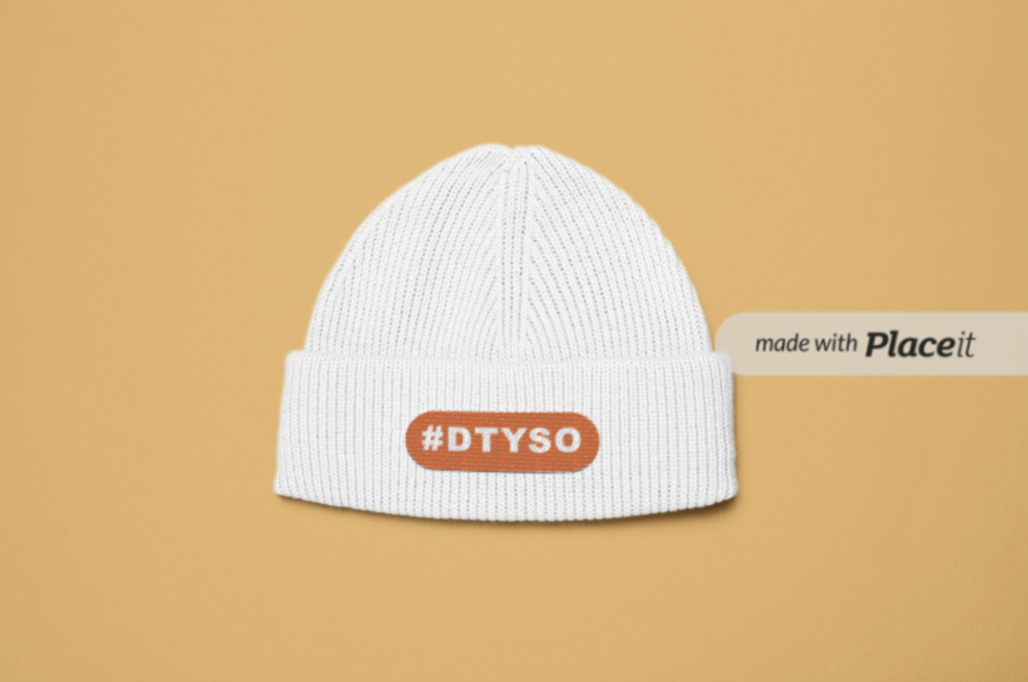 DTYSO beanie — white with #DTYSO patch