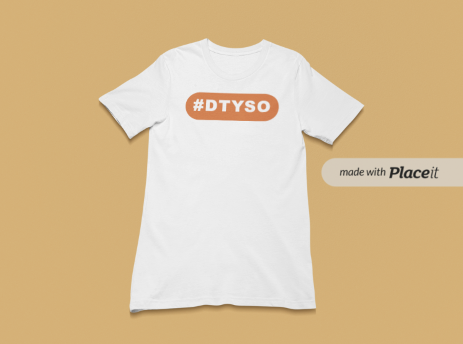 DTYSO tee — white with #DTYSO badge